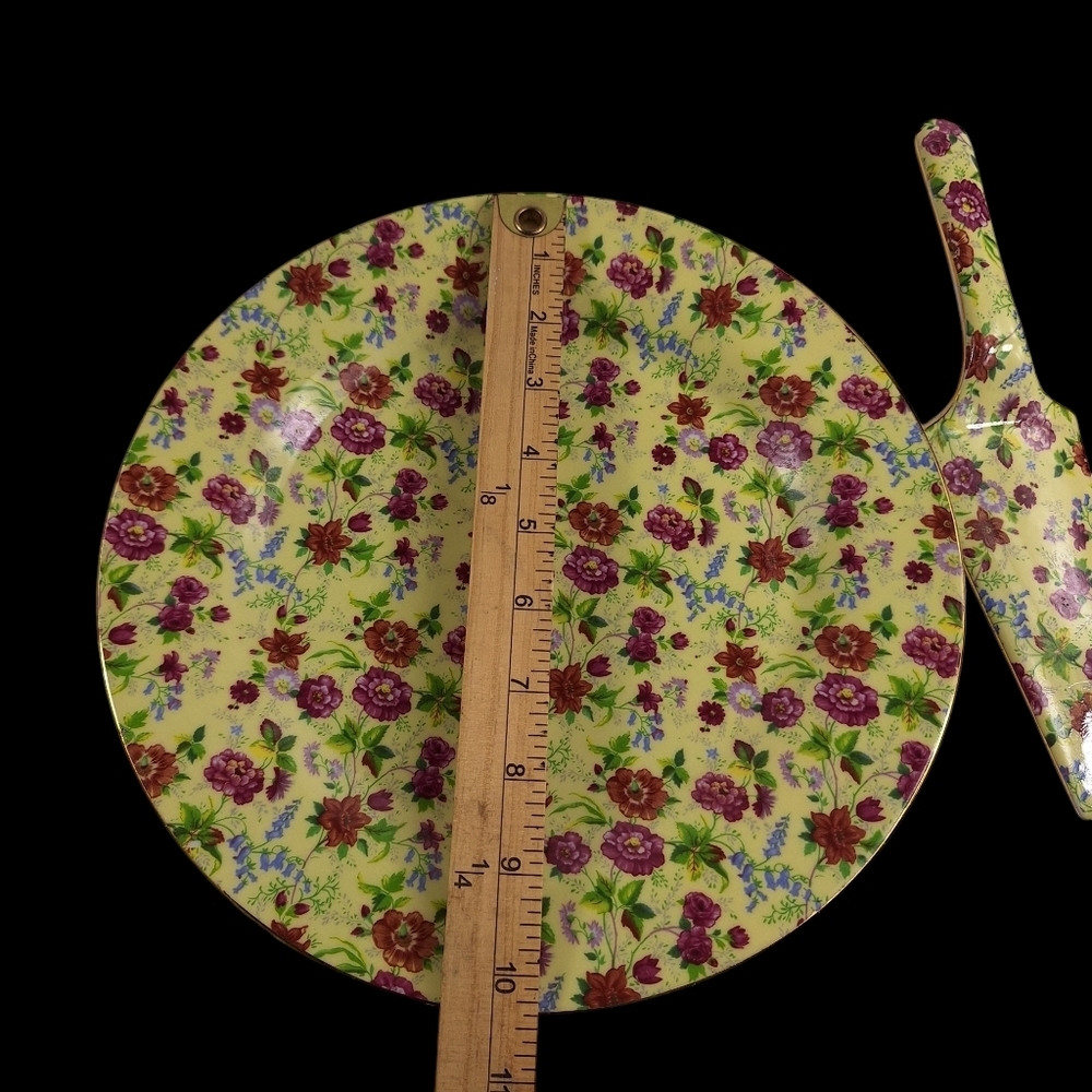 Vintage Cake Plate/Server Formalities by Baum Bros Floral Chintz - Picture 2 of 6